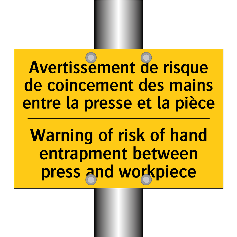 Avertissement de risque de coincement /.../ - Warning of risk of hand entrapment /.../