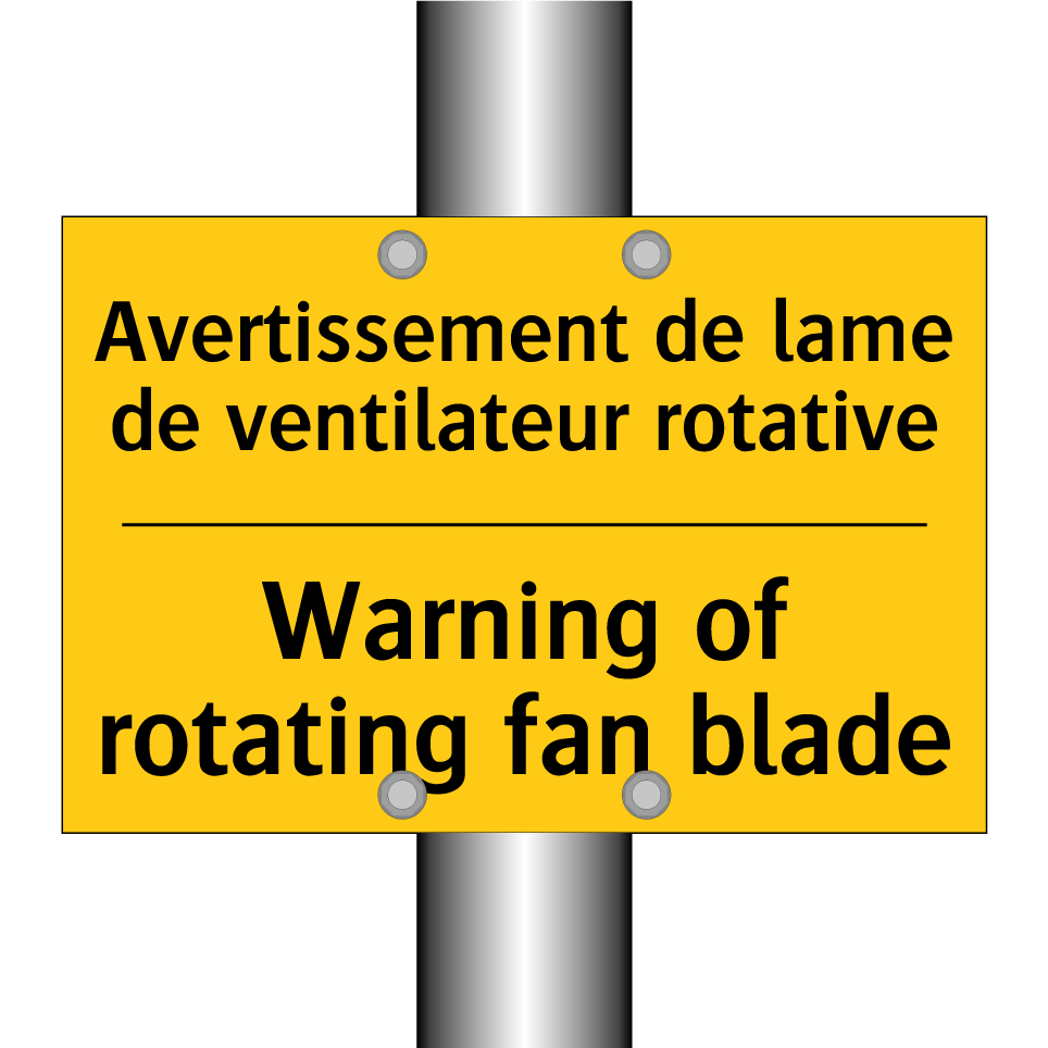 Avertissement de lame de ventilateur /.../ - Warning of rotating fan blade