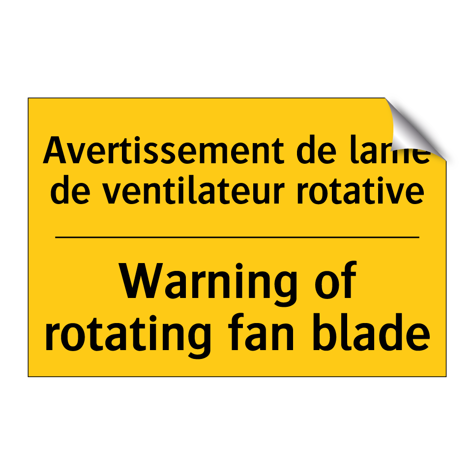 Avertissement de lame de ventilateur /.../ - Warning of rotating fan blade