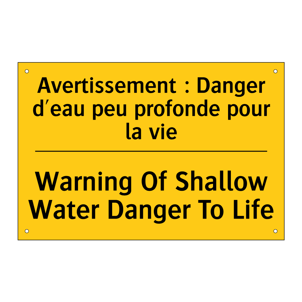 Avertissement : Danger d'eau peu /.../ - Warning Of Shallow Water Danger /.../