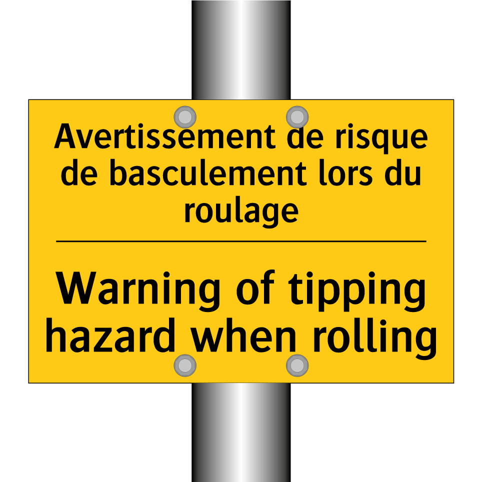 Avertissement de risque de basculement /.../ - Warning of tipping hazard when /.../