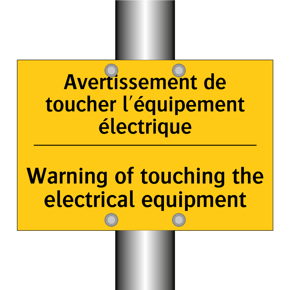 Avertissement de toucher l'équipement /.../ - Warning of touching the electrical /.../