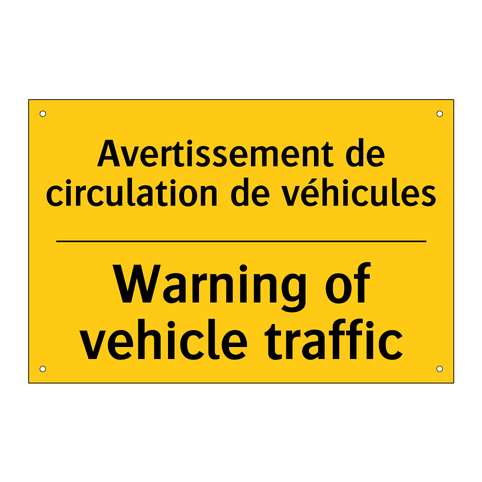 Avertissement de circulation de /.../ - Warning of vehicle traffic