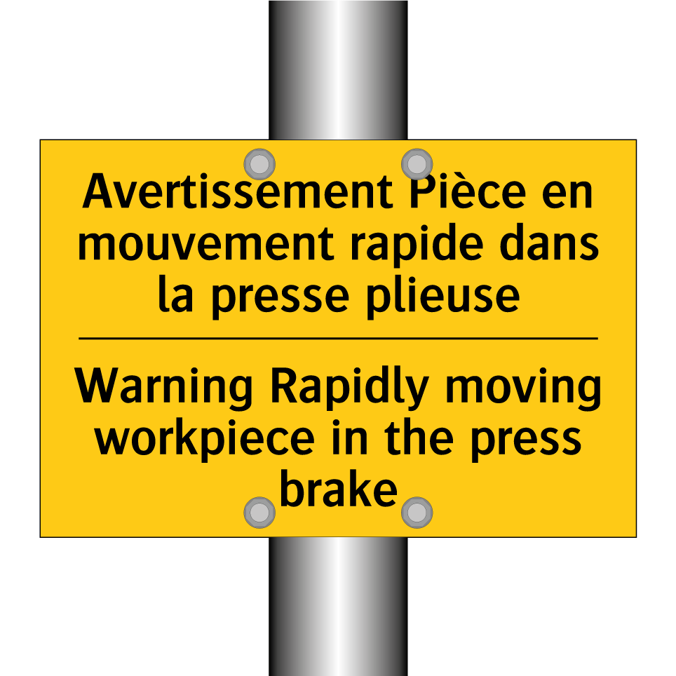 Avertissement Pièce en mouvement /.../ - Warning Rapidly moving workpiece /.../