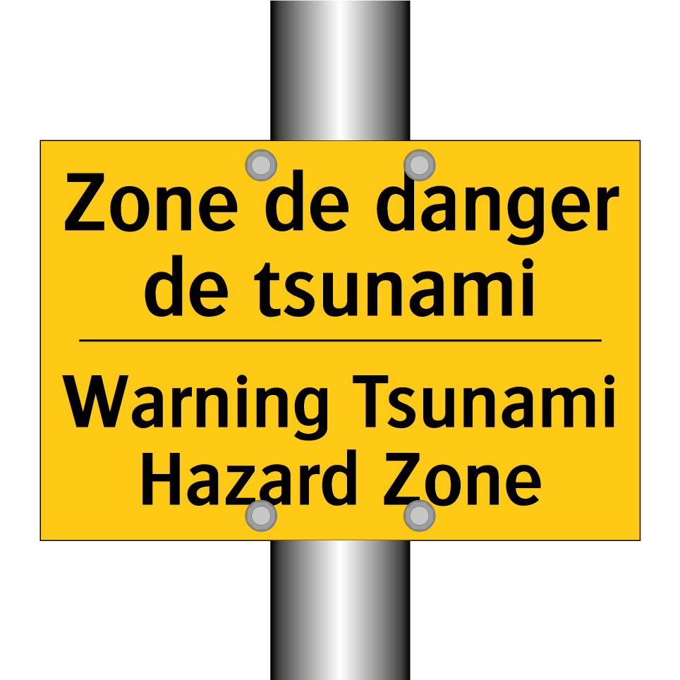Zone de danger de tsunami - Warning Tsunami Hazard Zone