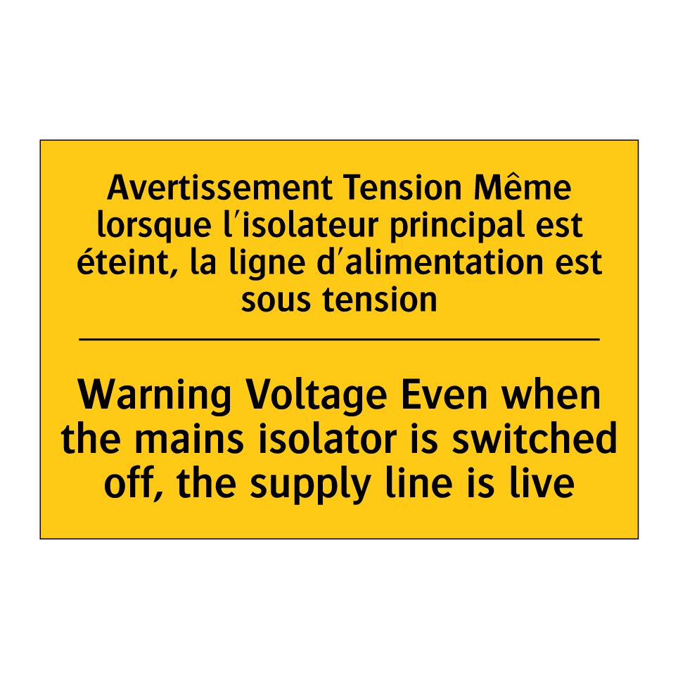 Avertissement Tension Même lorsque /.../ - Warning Voltage Even when the /.../