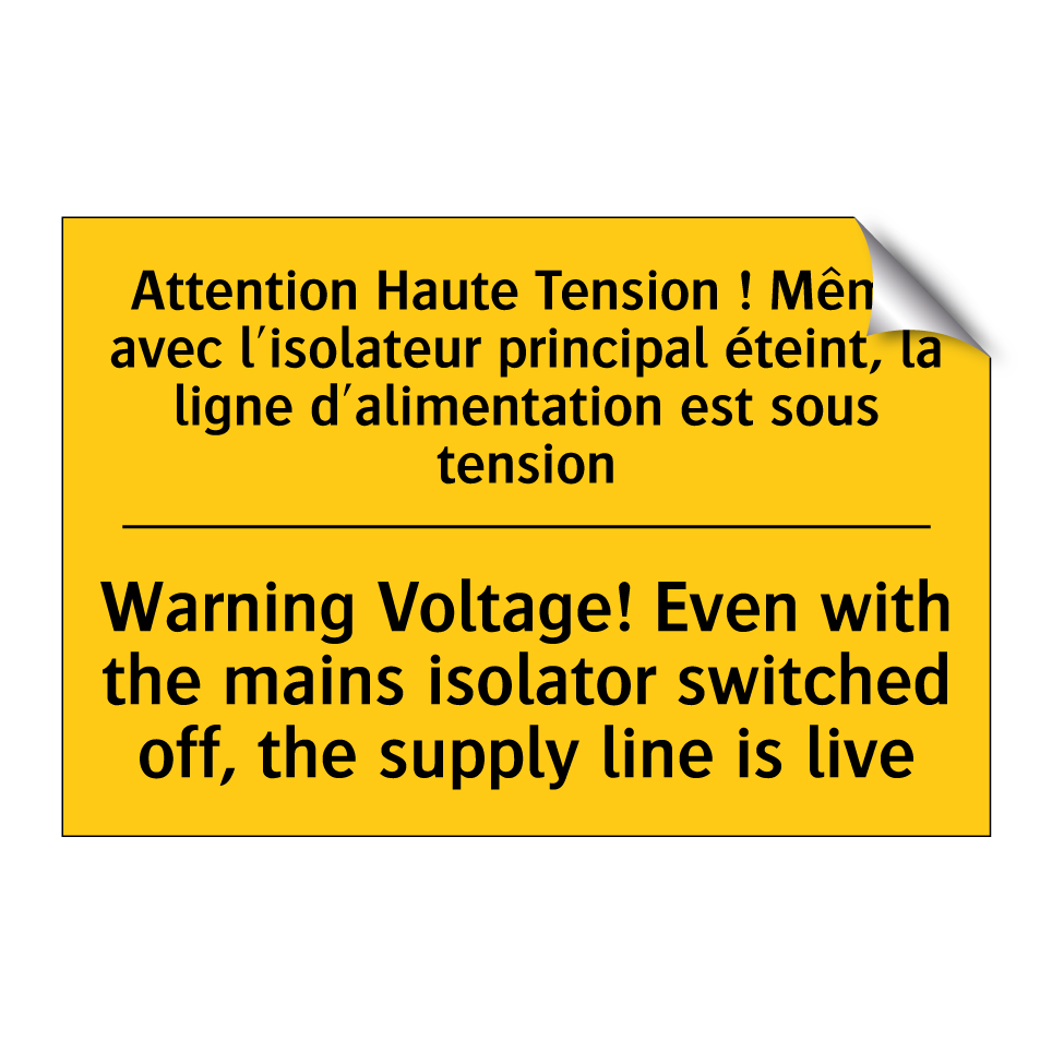 Attention Haute Tension ! Même /.../ - Warning Voltage! Even with the /.../