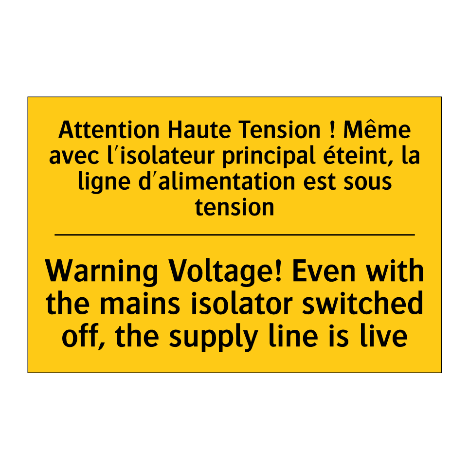 Attention Haute Tension ! Même /.../ - Warning Voltage! Even with the /.../