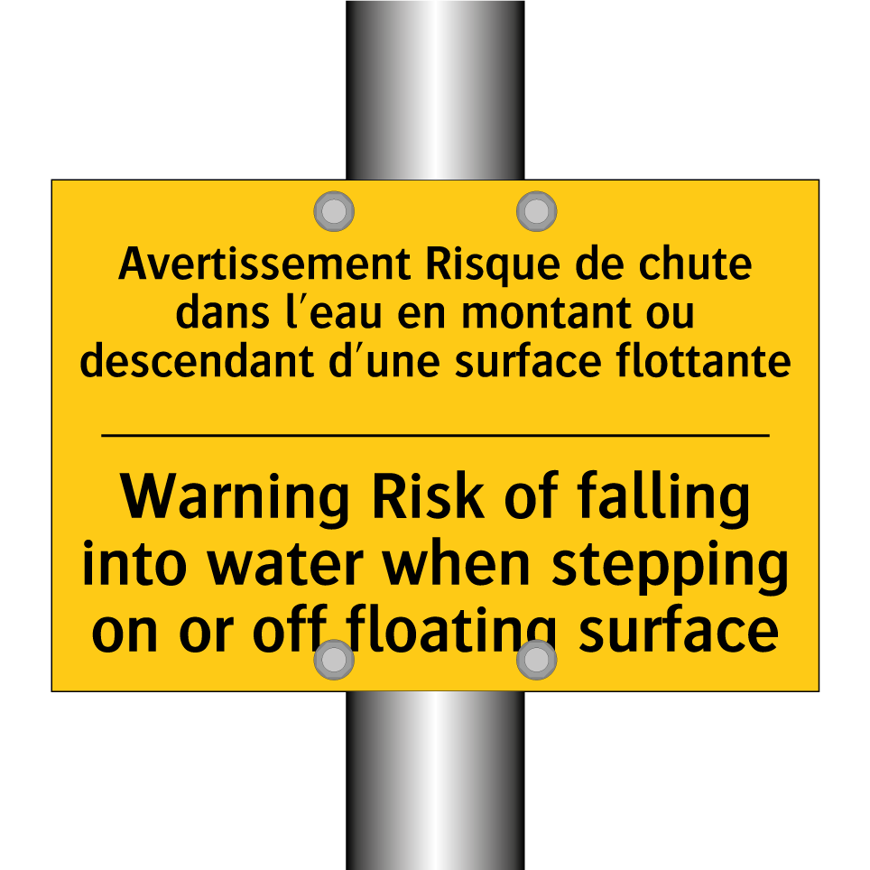 Avertissement Risque de chute /.../ - Warning Risk of falling into water /.../