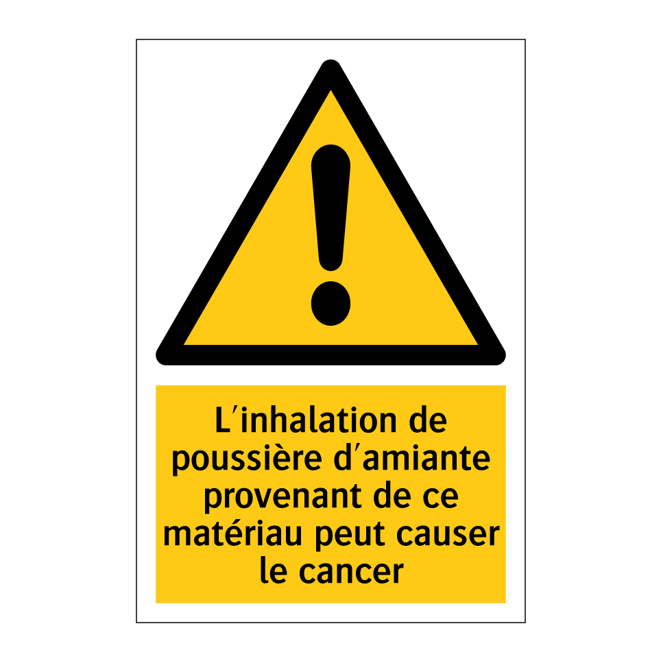 L'inhalation de poussière d'amiante provenant de ce matériau peut causer le cancer