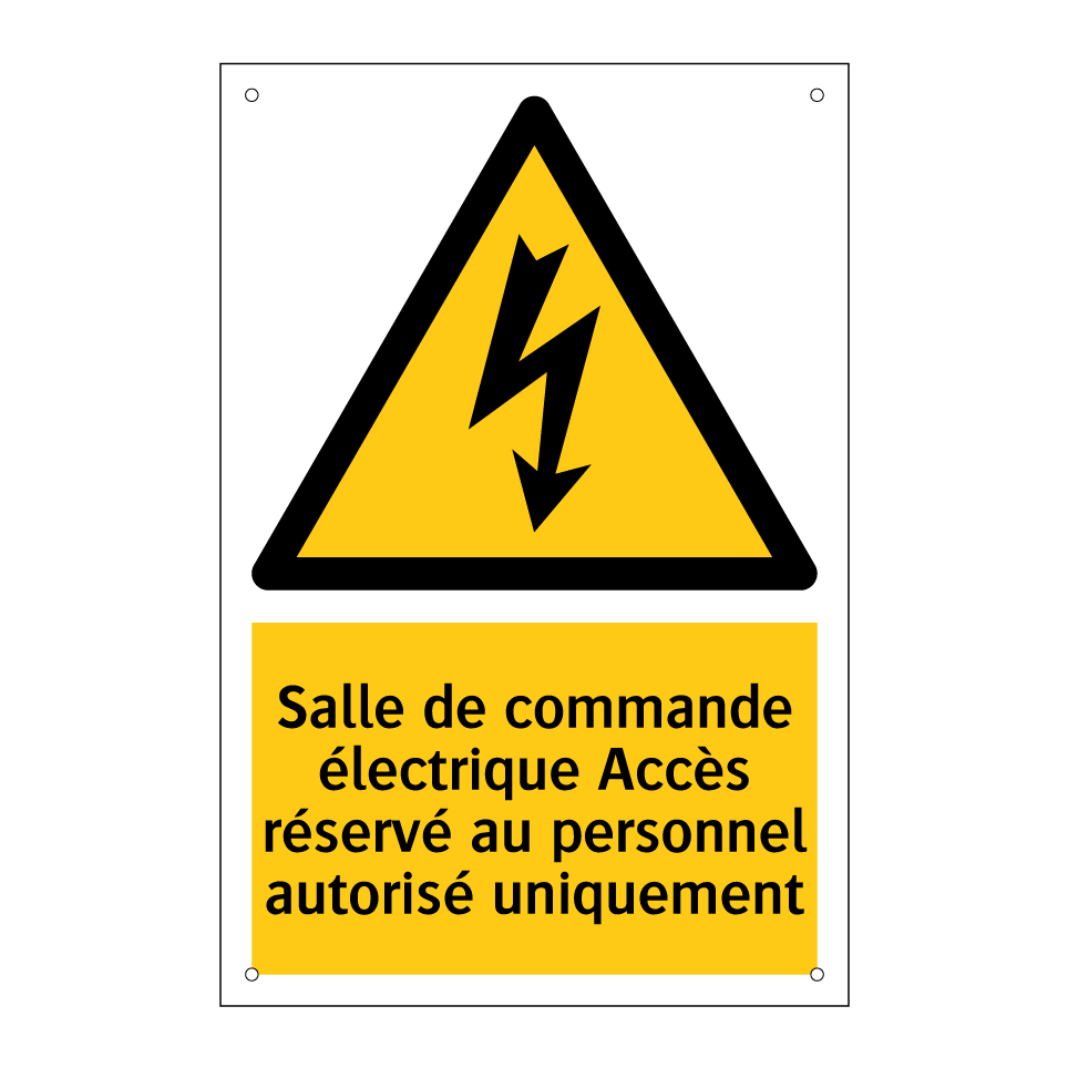 Salle de commande électrique Accès réservé au personnel autorisé uniquement
