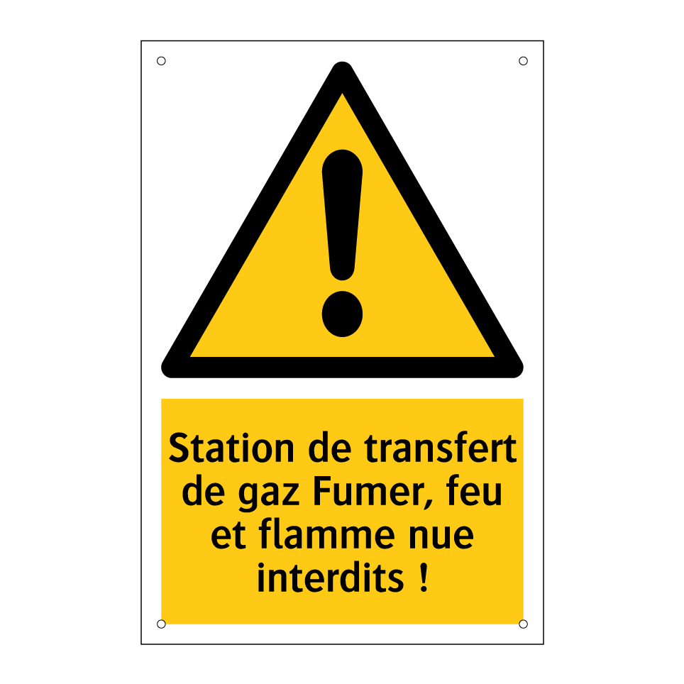 Station de transfert de gaz Fumer, feu et flamme nue interdits !