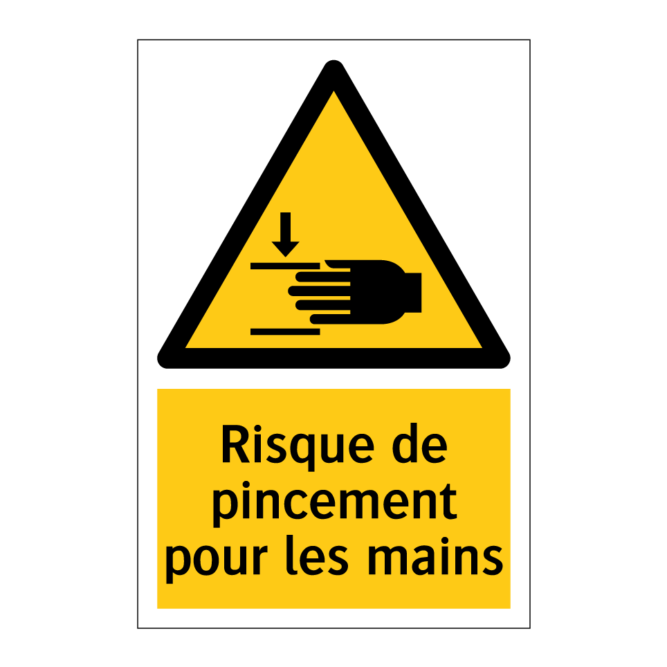 Risque de pincement pour les mains