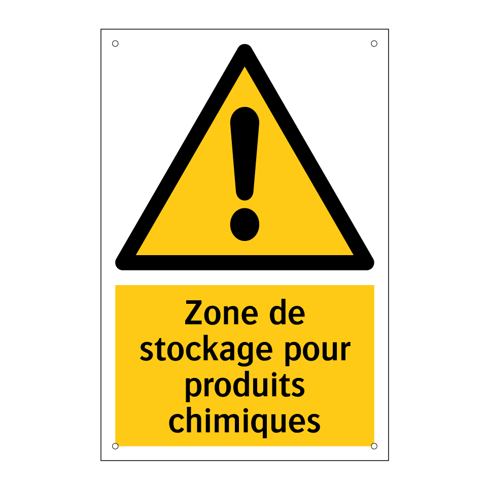 Zone de stockage pour produits chimiques