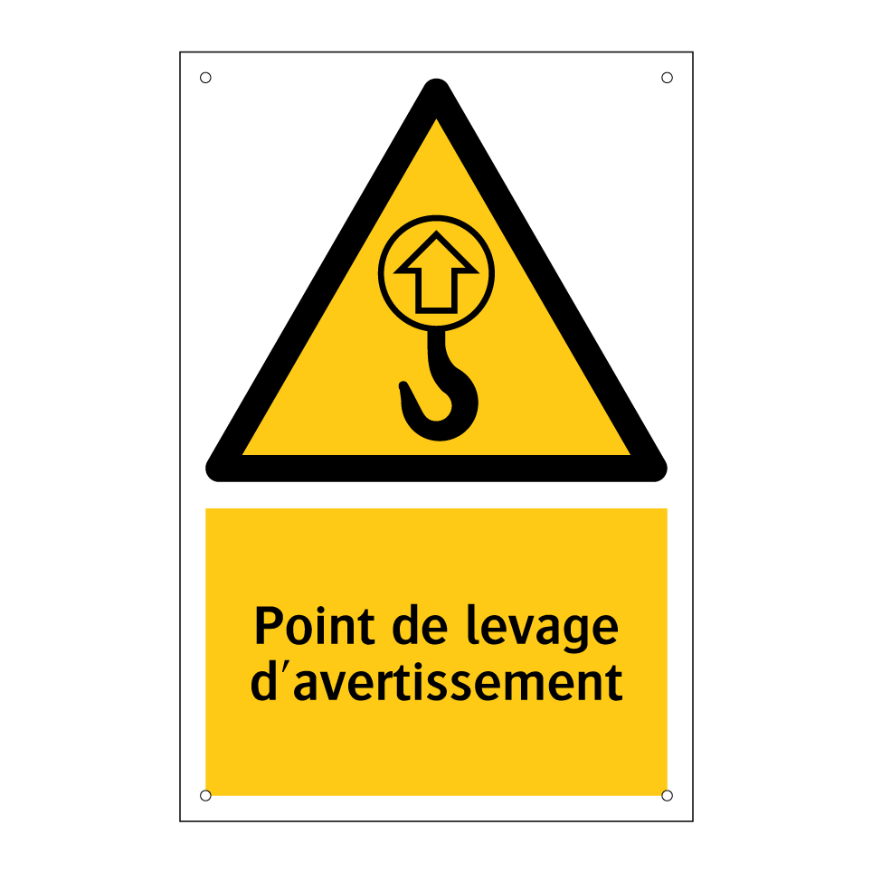 Point de levage d'avertissement