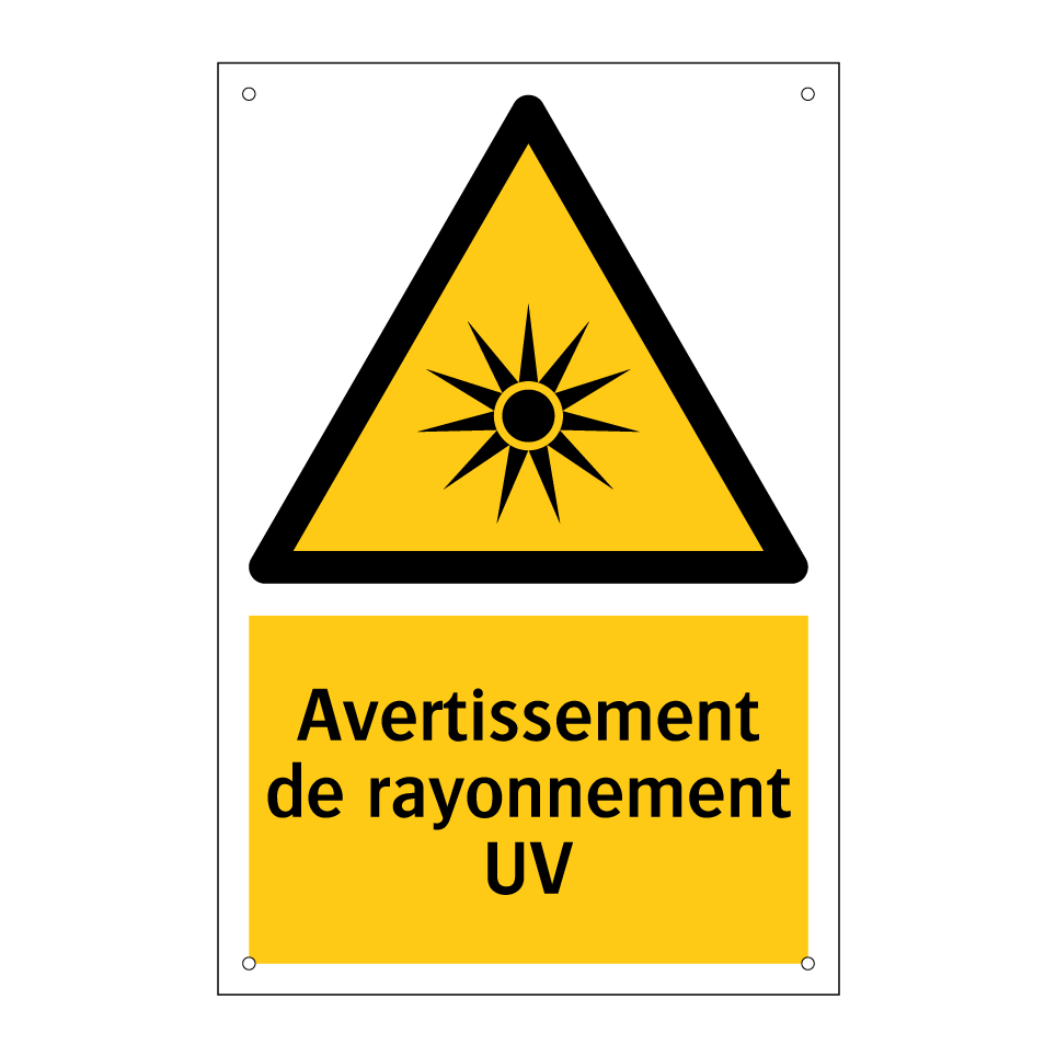 Avertissement de rayonnement UV