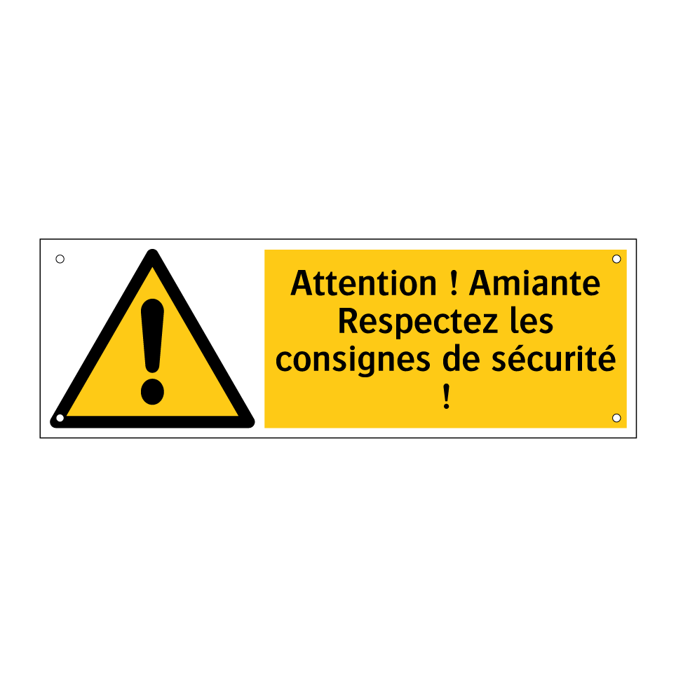 Attention ! Amiante Respectez les consignes de sécurité !