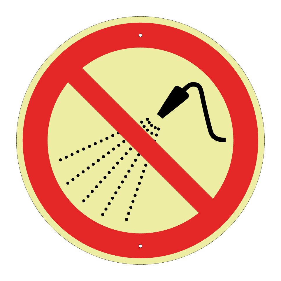 P016 Interdit d’asperger avec de l’eau