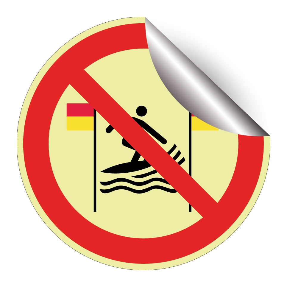 P064 Pas de surf entre les drapeaux rouge et jaune