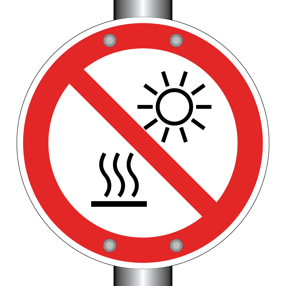 P068 Ne pas exposer à la lumière directe du soleil ou à une surface chaude
