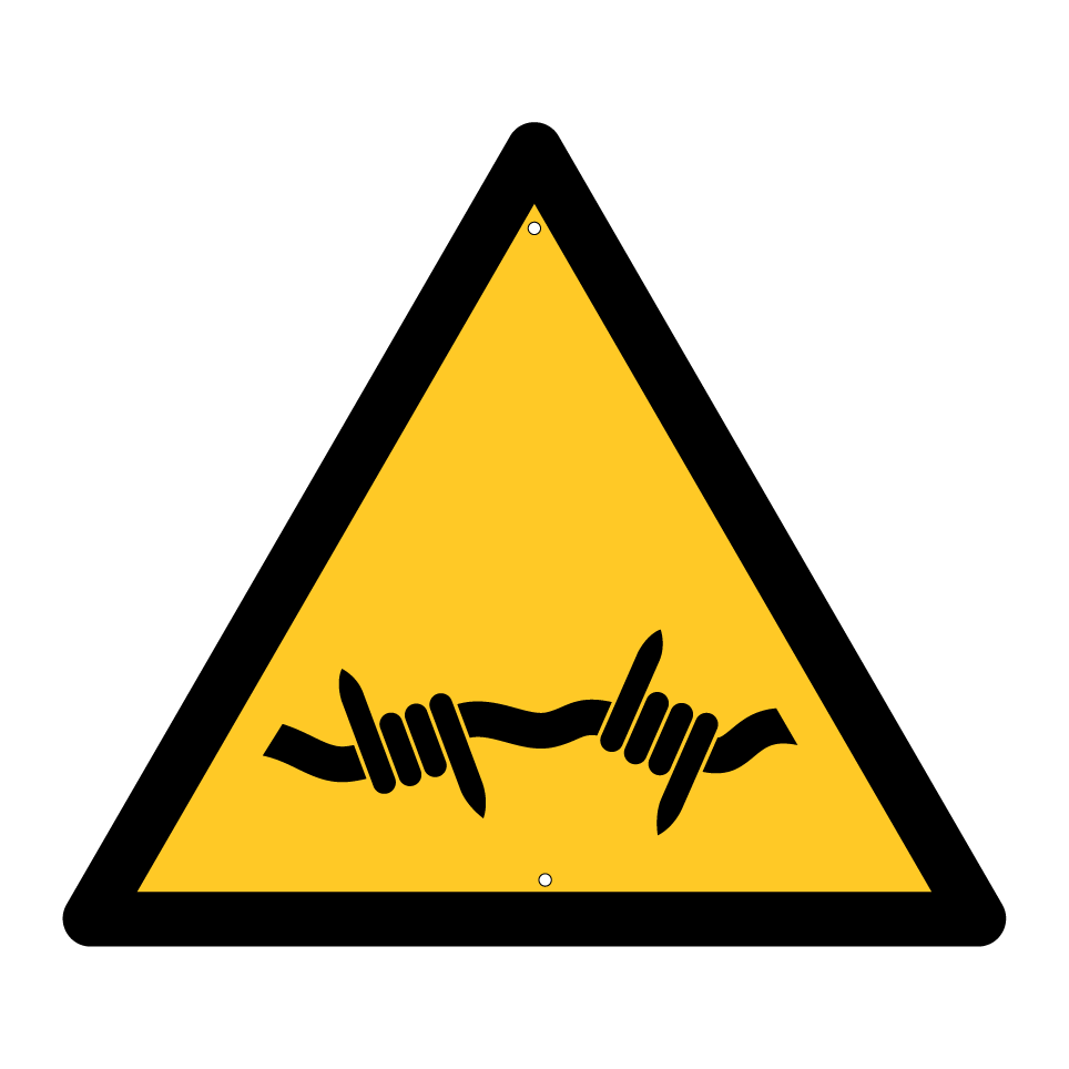W033 Avertissement Fil de fer barbelé