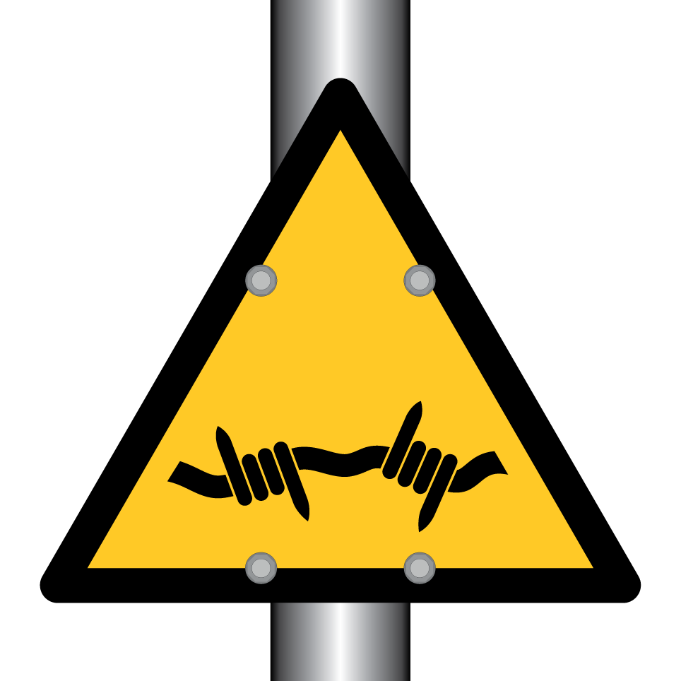 W033 Avertissement Fil de fer barbelé