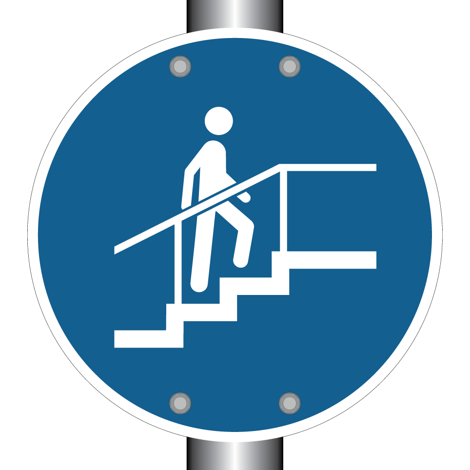 Utiliser les escaliers avec main courante