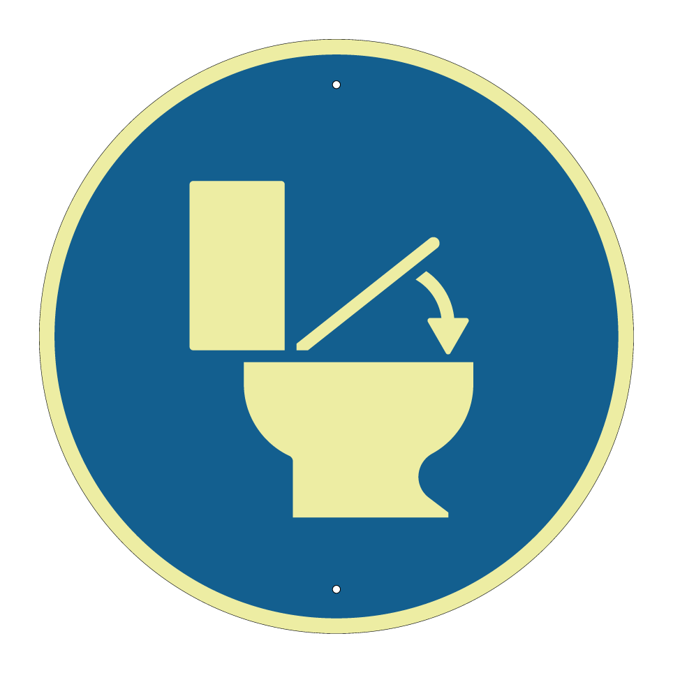 Couvercle des toilettes doit être fermé