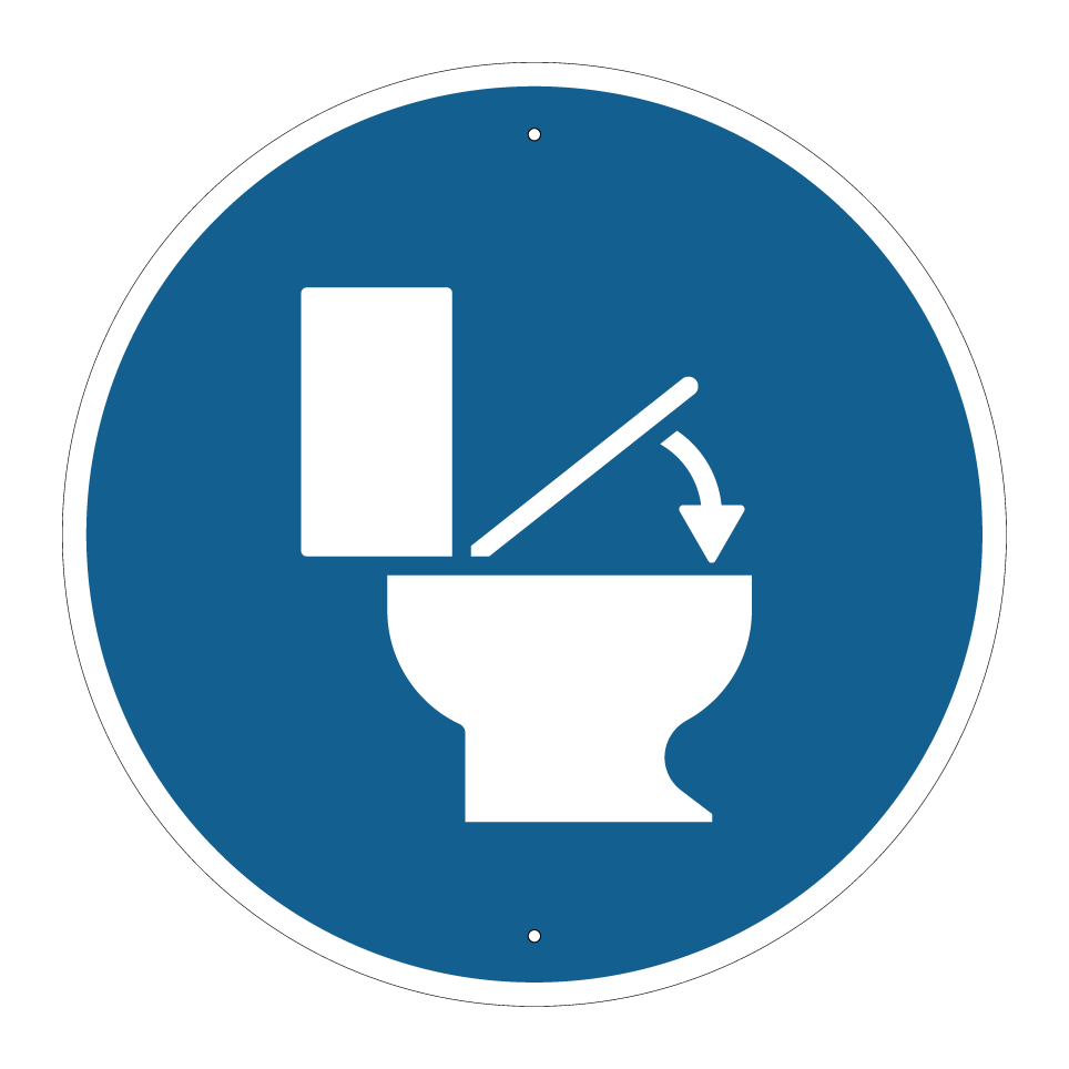 Couvercle des toilettes doit être fermé
