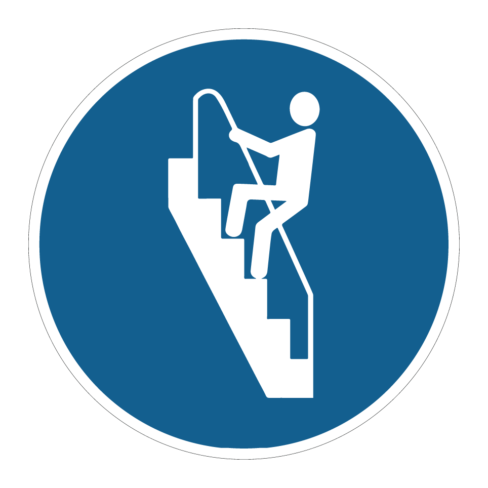 Utiliser la rampe dans les escaliers