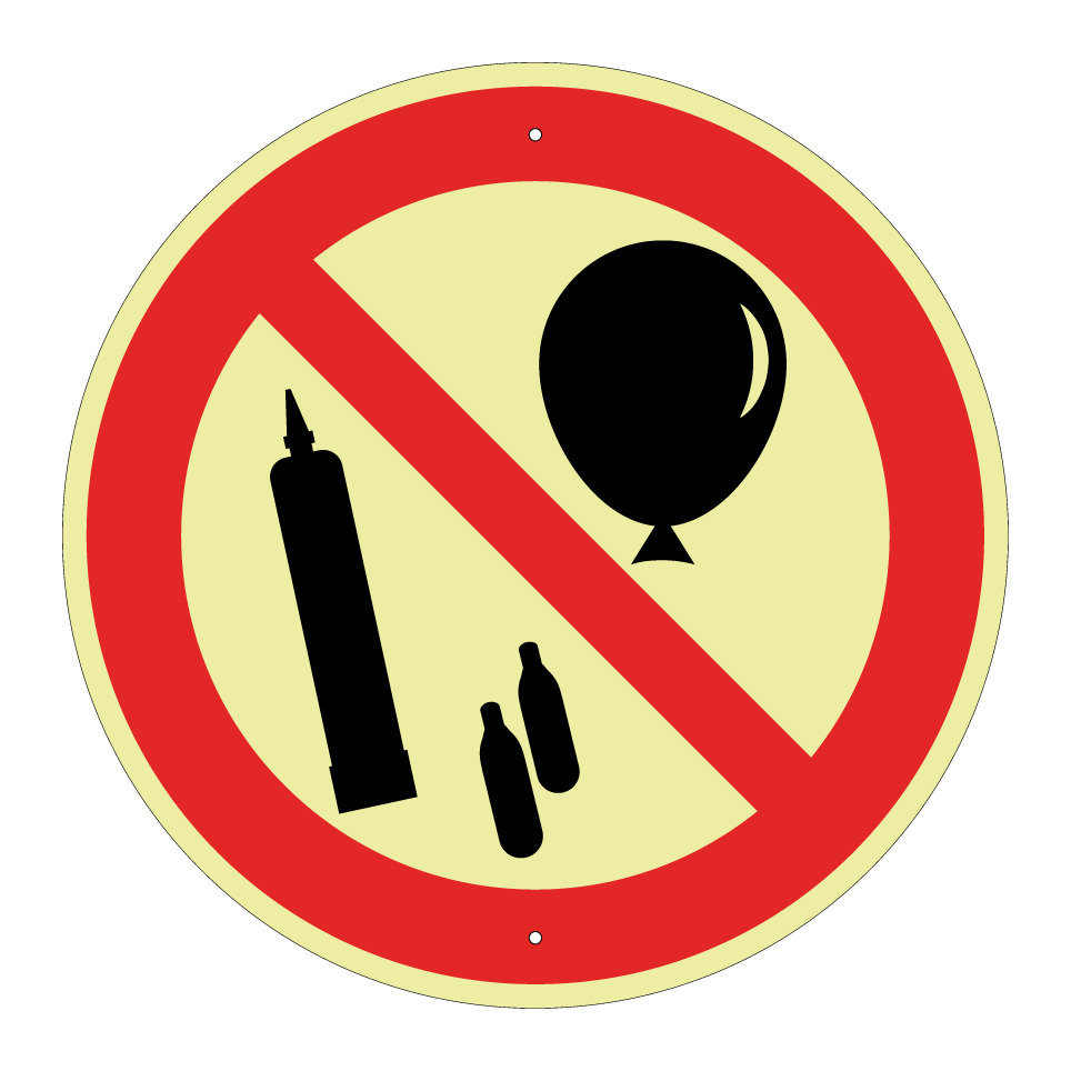 Pas de ballons ni de bonbonnes de gaz