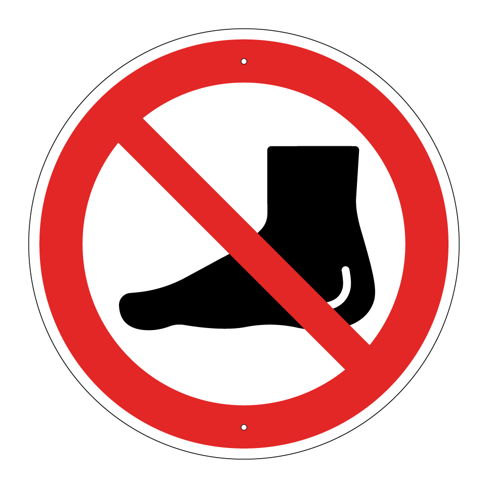 Pieds nus interdits