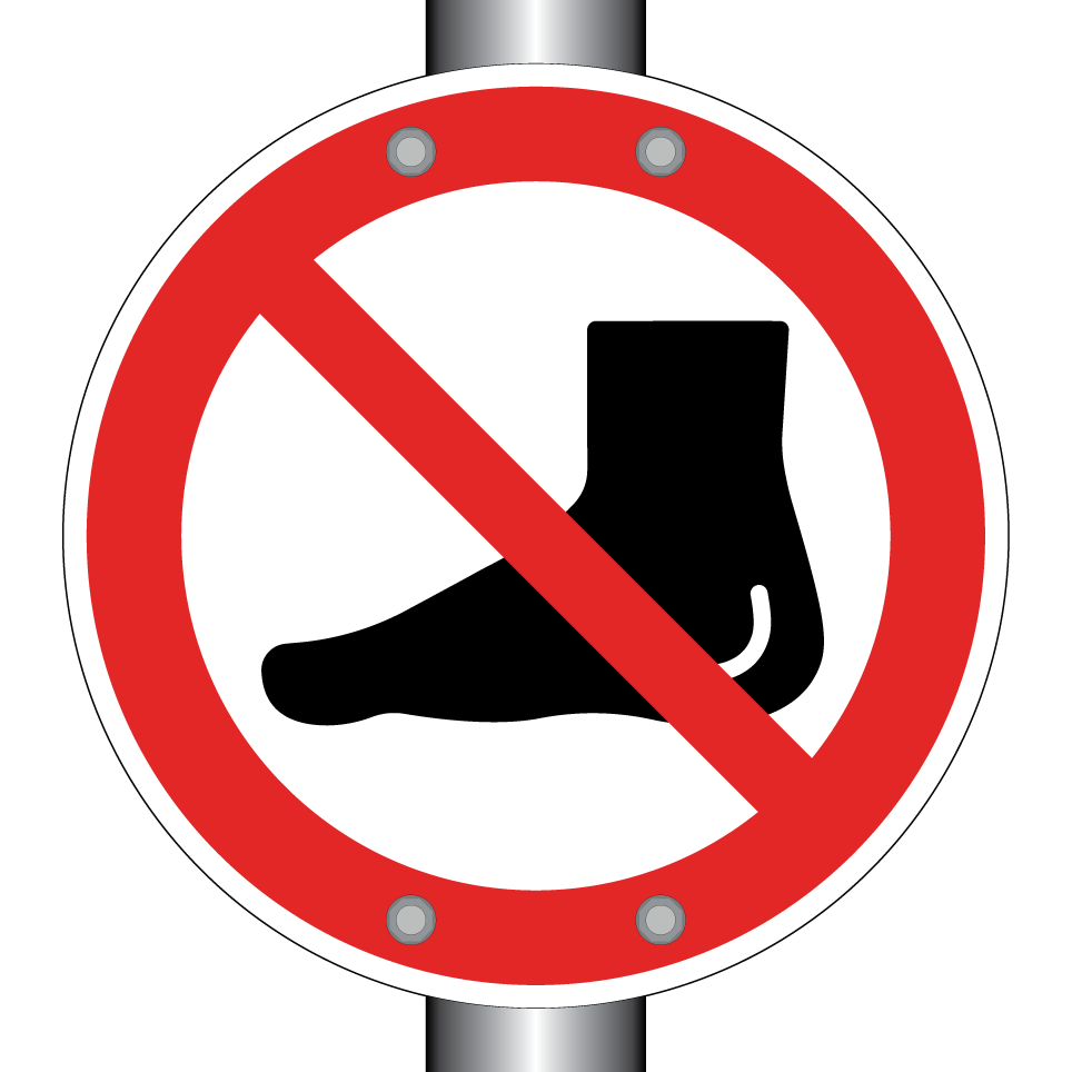 Pieds nus interdits