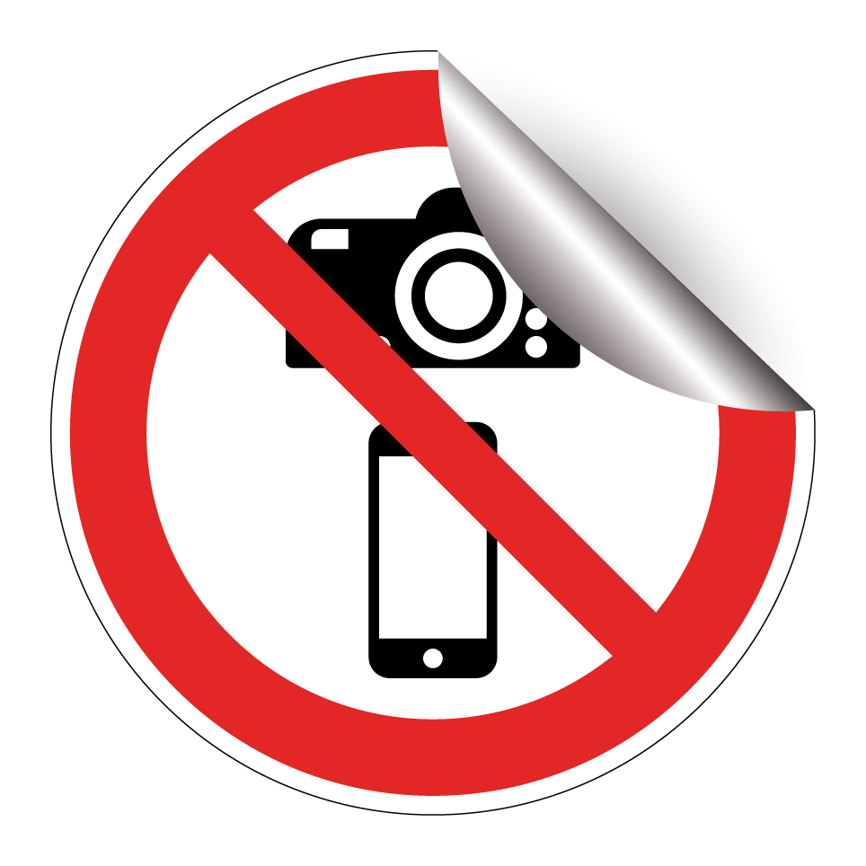 Interdiction de photographier avec des appareils photo ou des téléphones portables