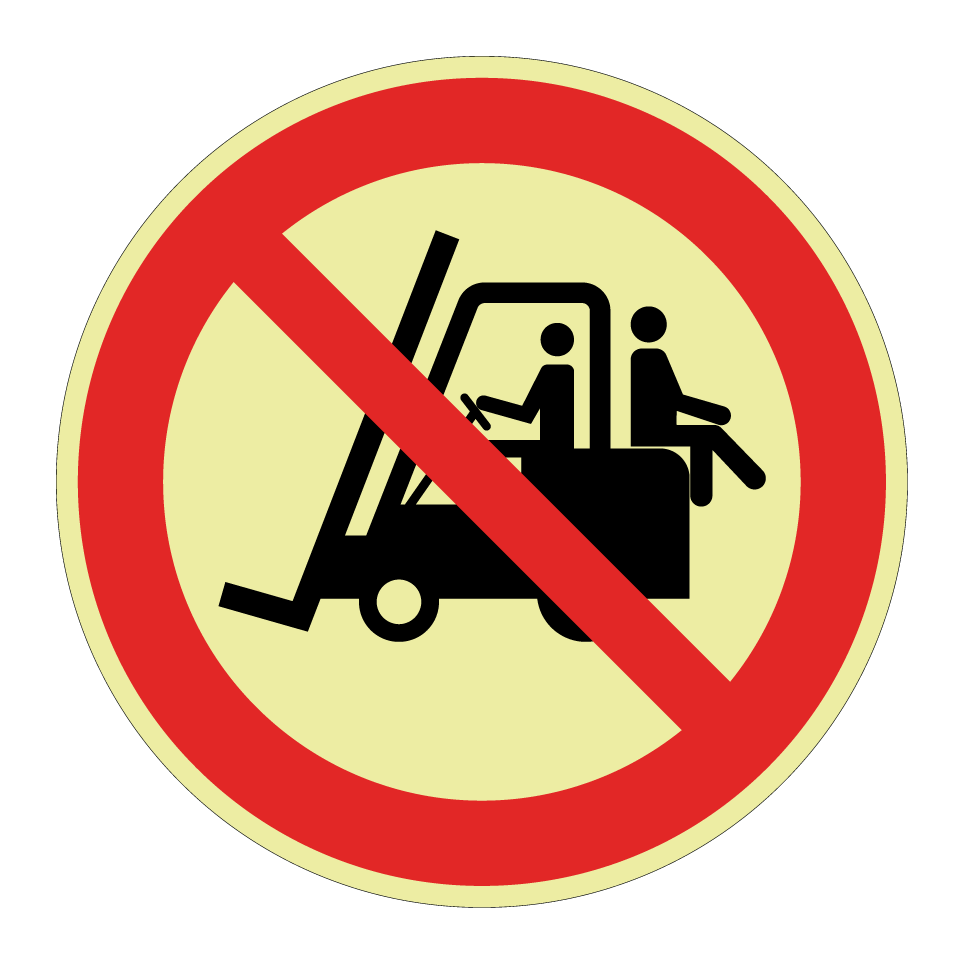 Pas de passagers sur le chariot élévateur