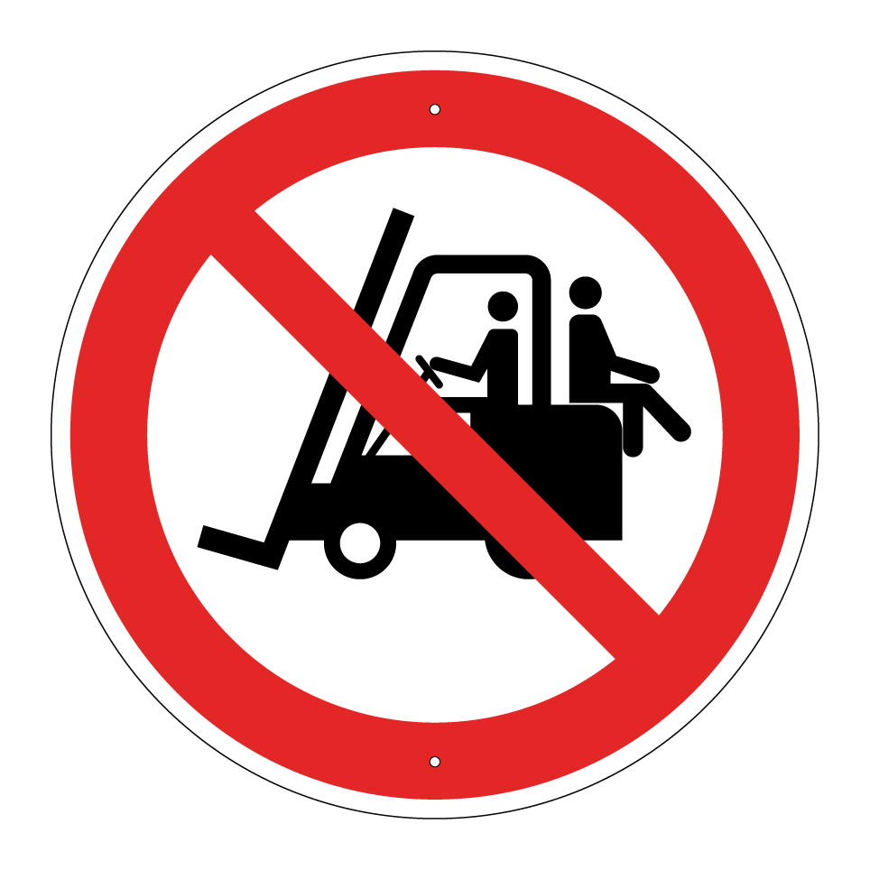 Pas de passagers sur le chariot élévateur