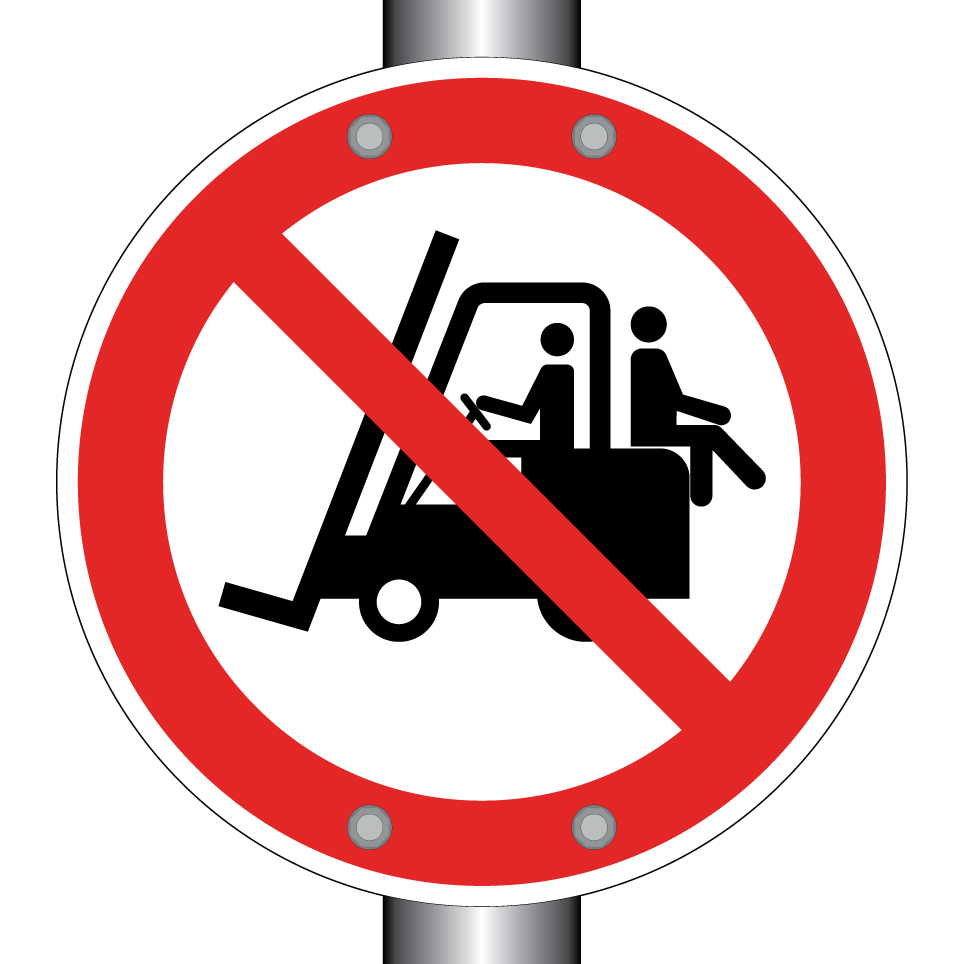 Pas de passagers sur le chariot élévateur