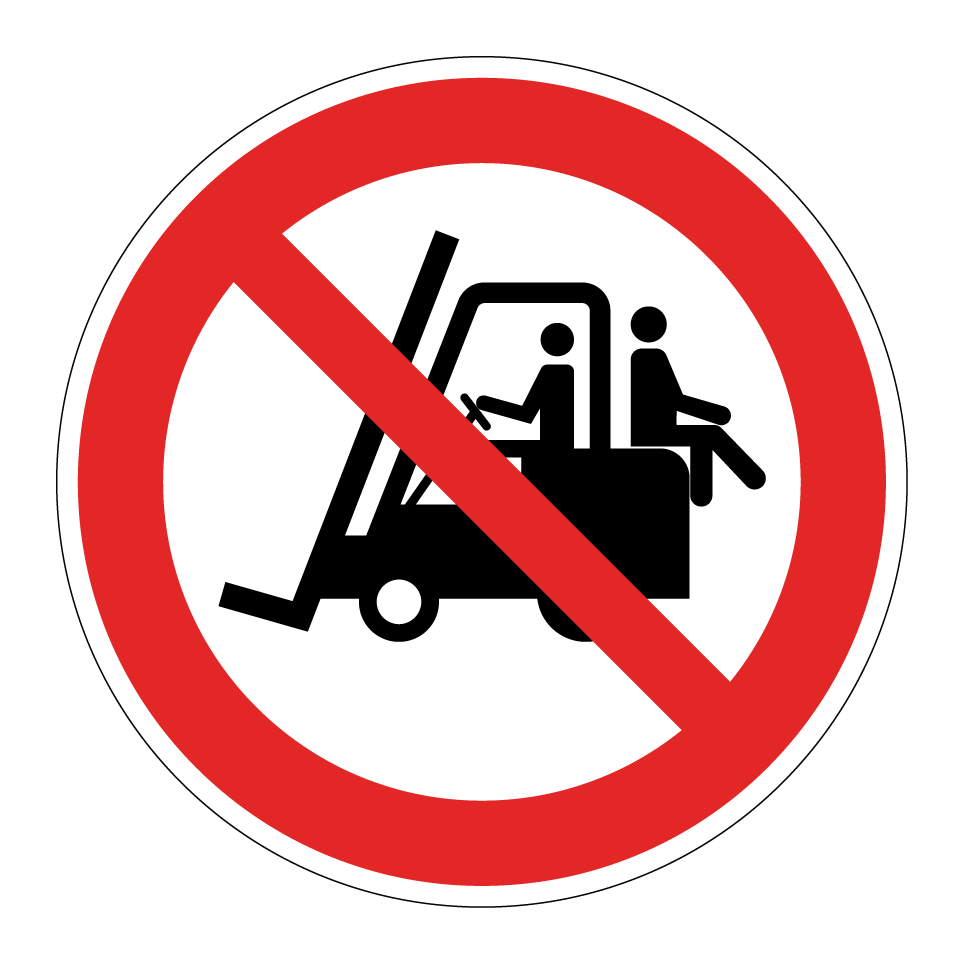 Pas de passagers sur le chariot élévateur