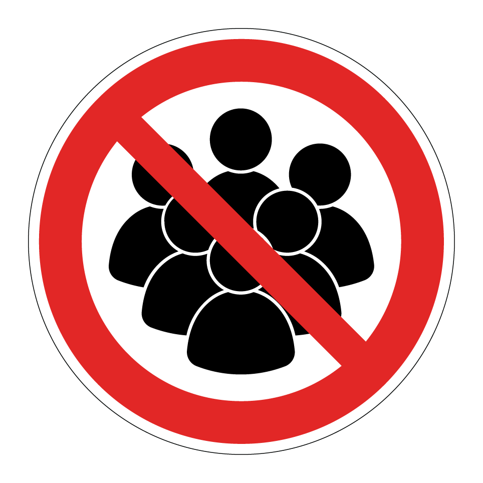 Entrée interdite aux groupes de personnes