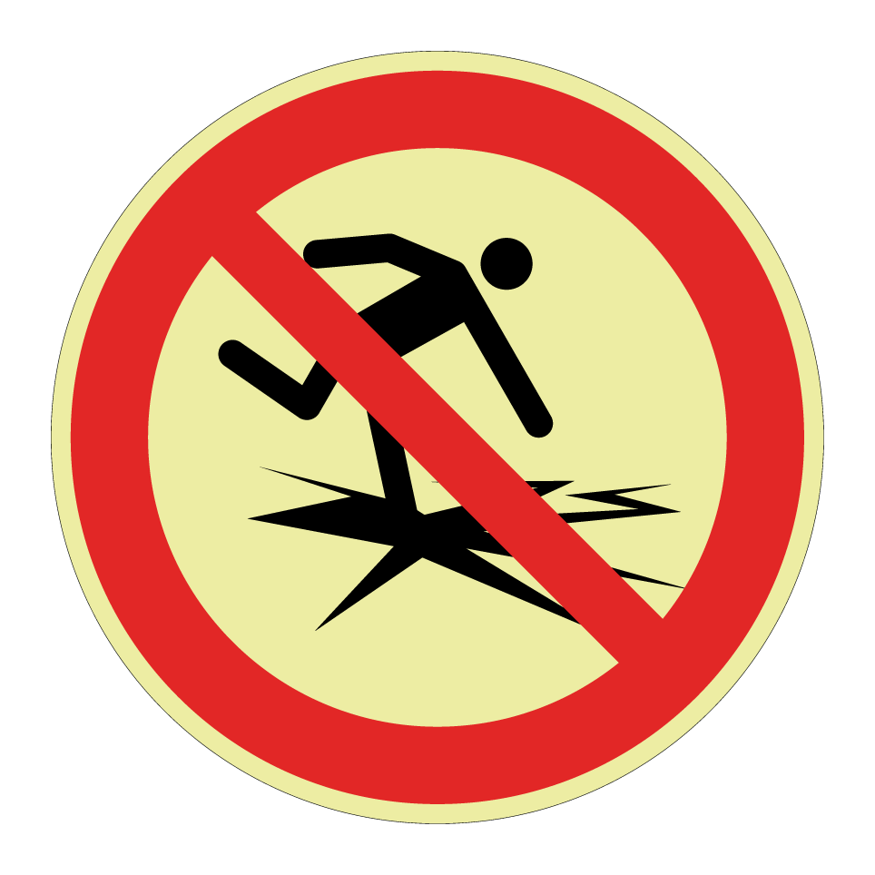 Interdiction de marcher sur une surface fragile