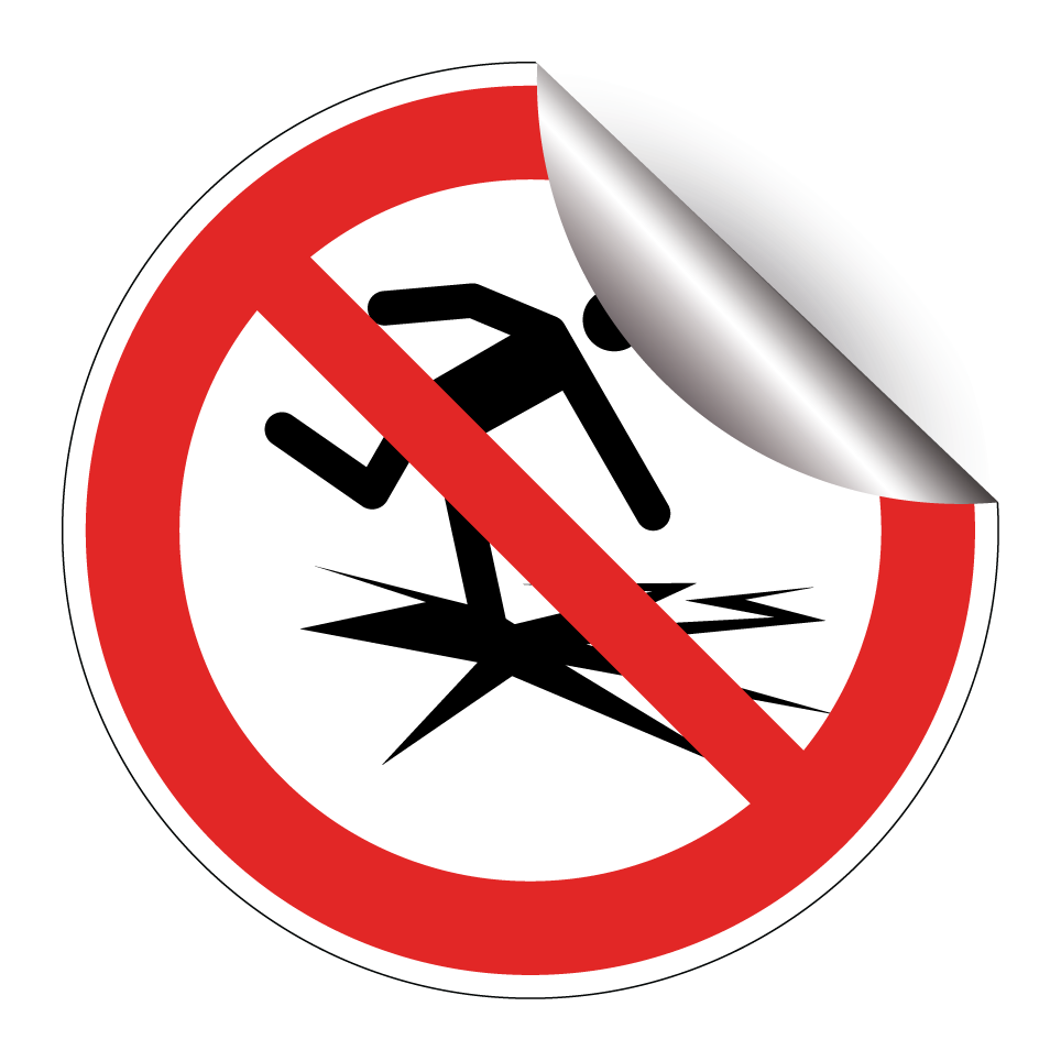 Interdiction de marcher sur une surface fragile