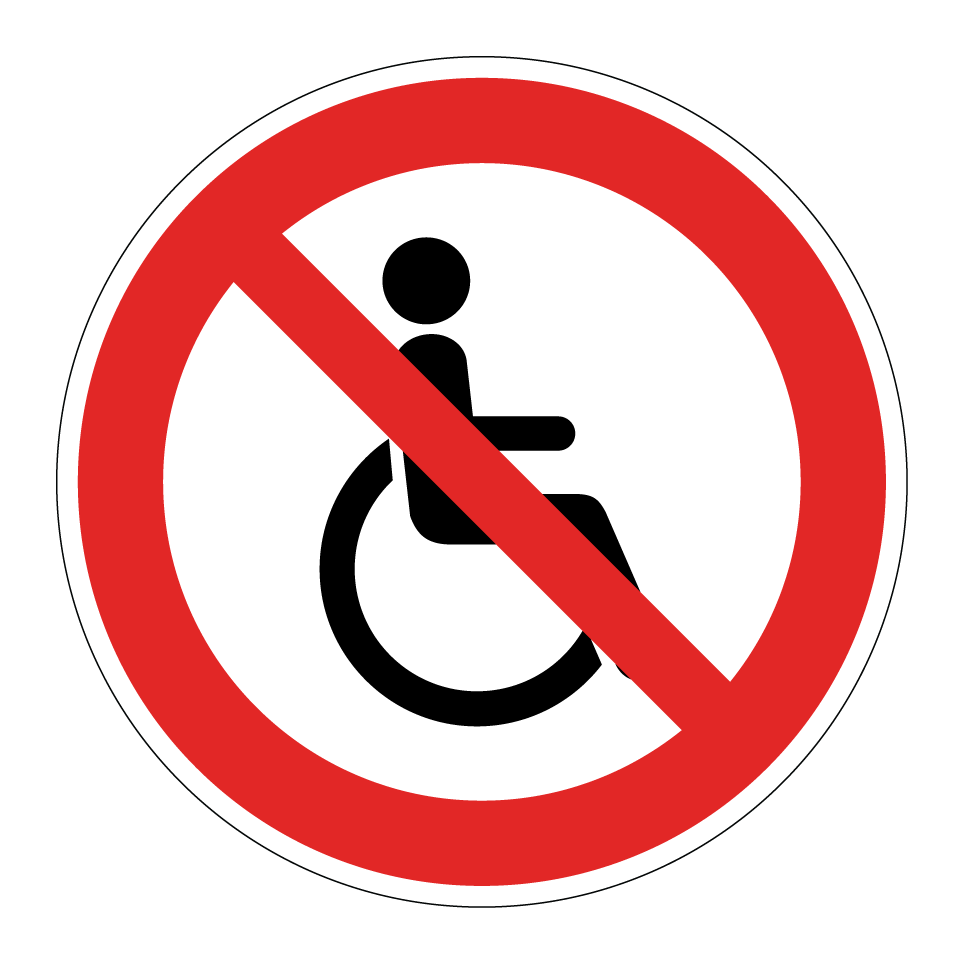 Pas de fauteuils roulants