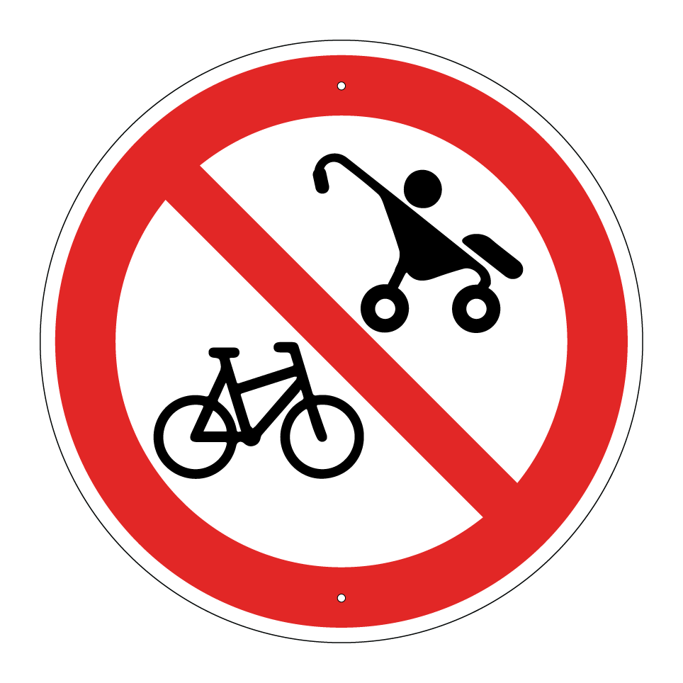Interdiction aux vélos et aux poussettes