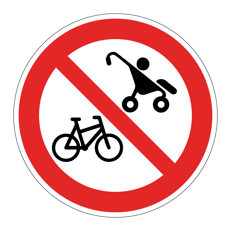 Interdiction aux vélos et aux poussettes
