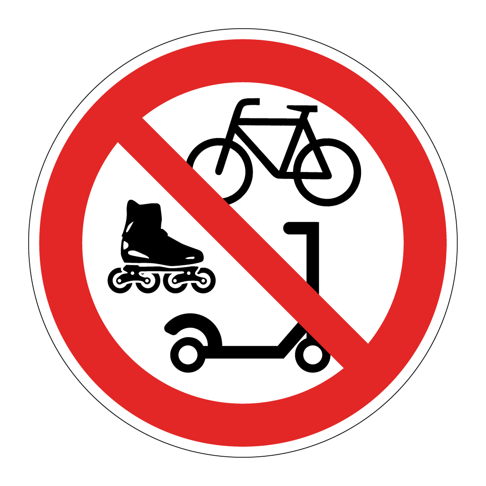 Interdiction de vélos, de patins à roulettes ou de trottinettes