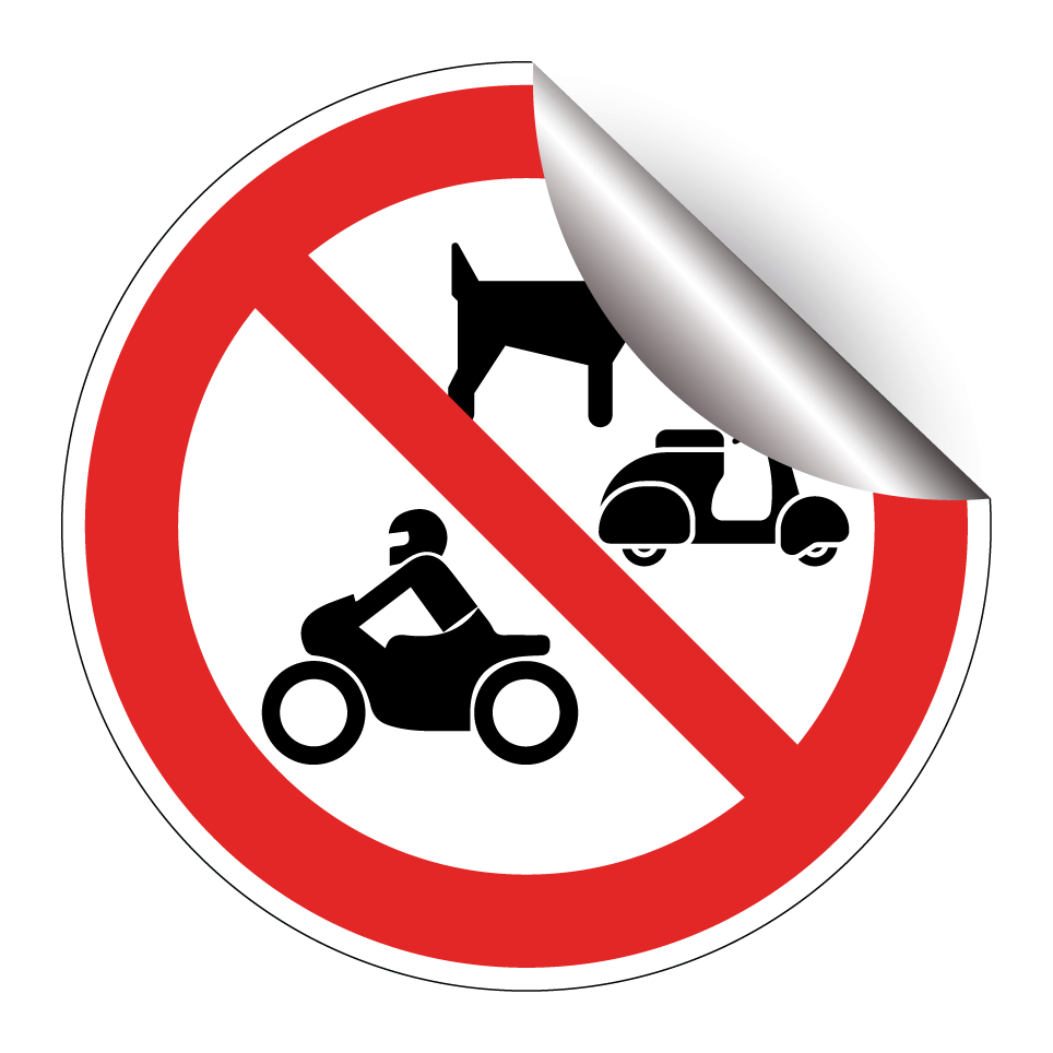 Chiens, motos ou cyclomoteurs interdits