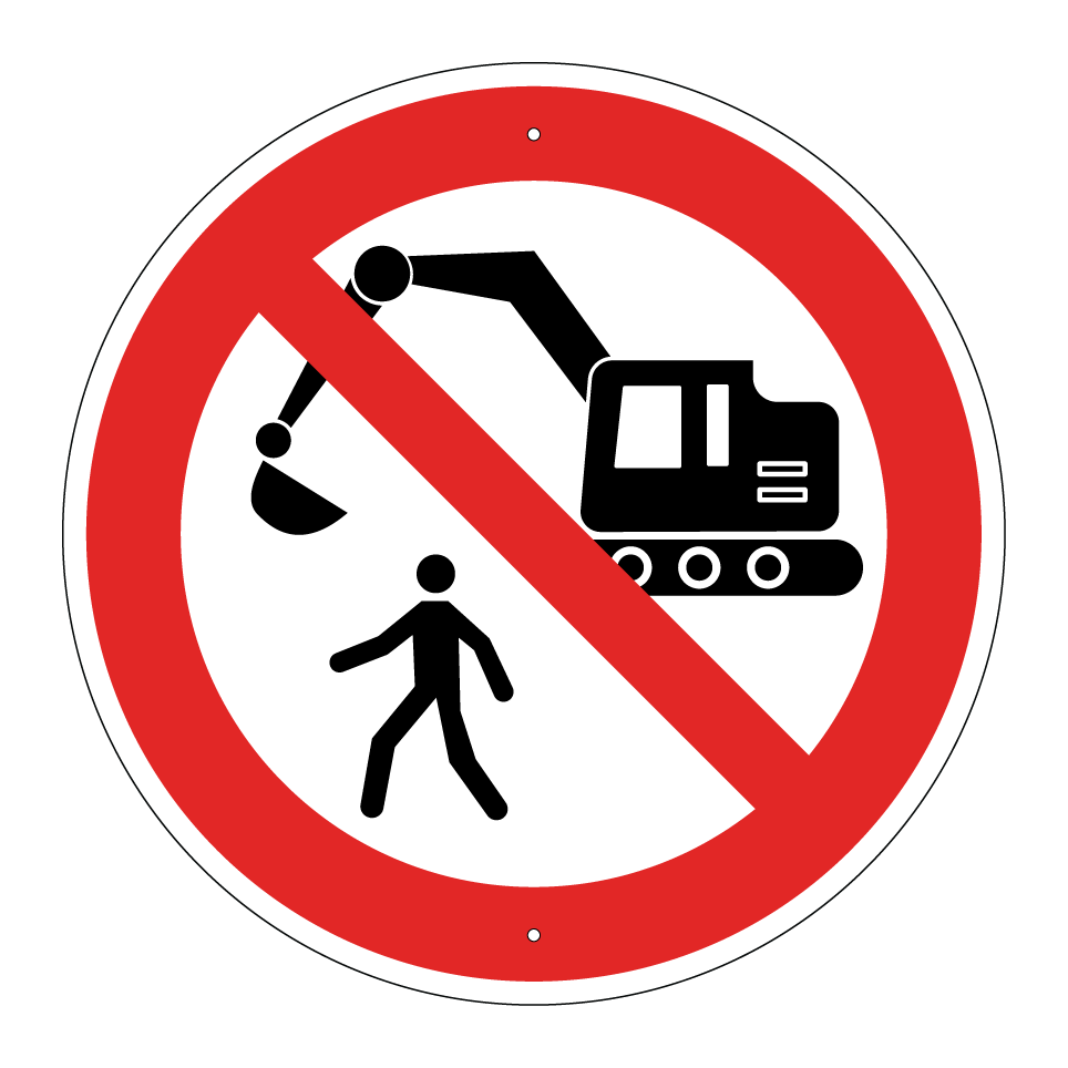Entrée interdite aux piétons dans la zone de construction
