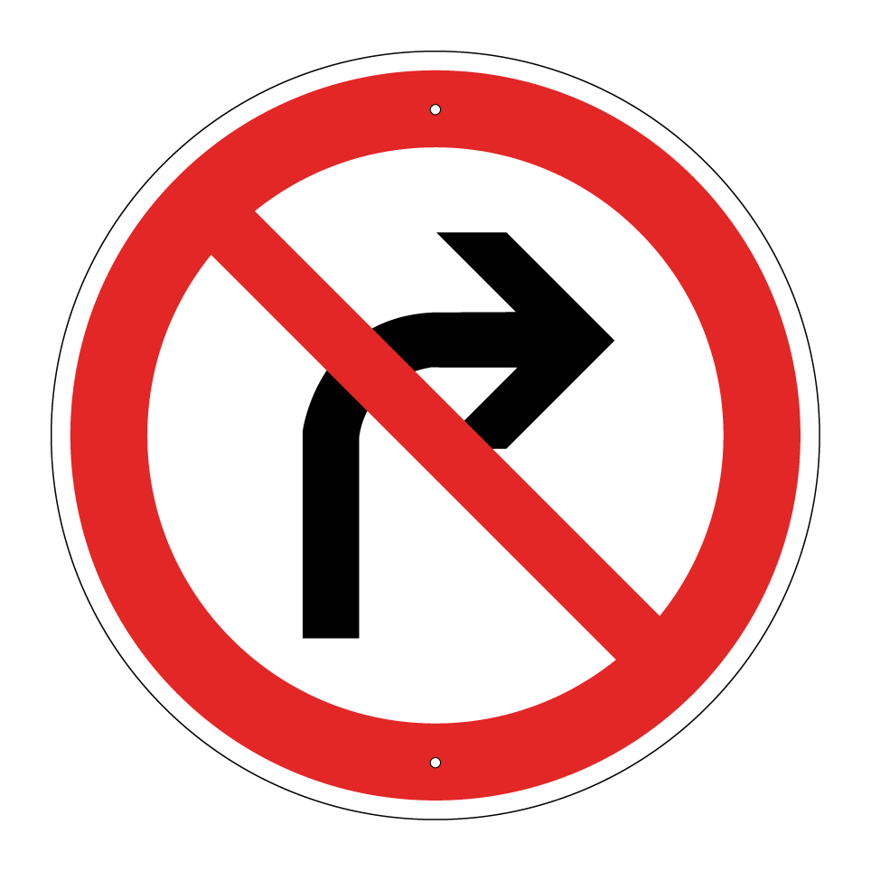 Sens interdit à droite