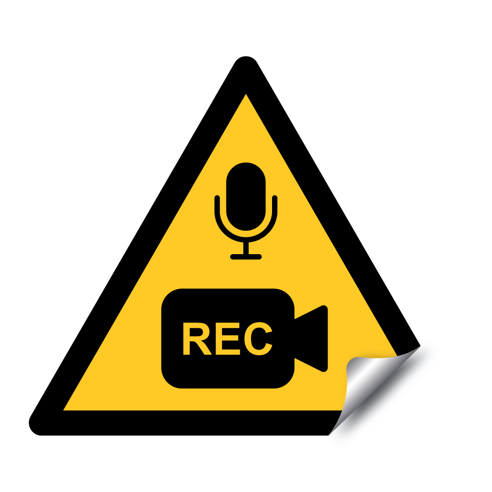 Avertissement enregistrement audio et vidéo en cours