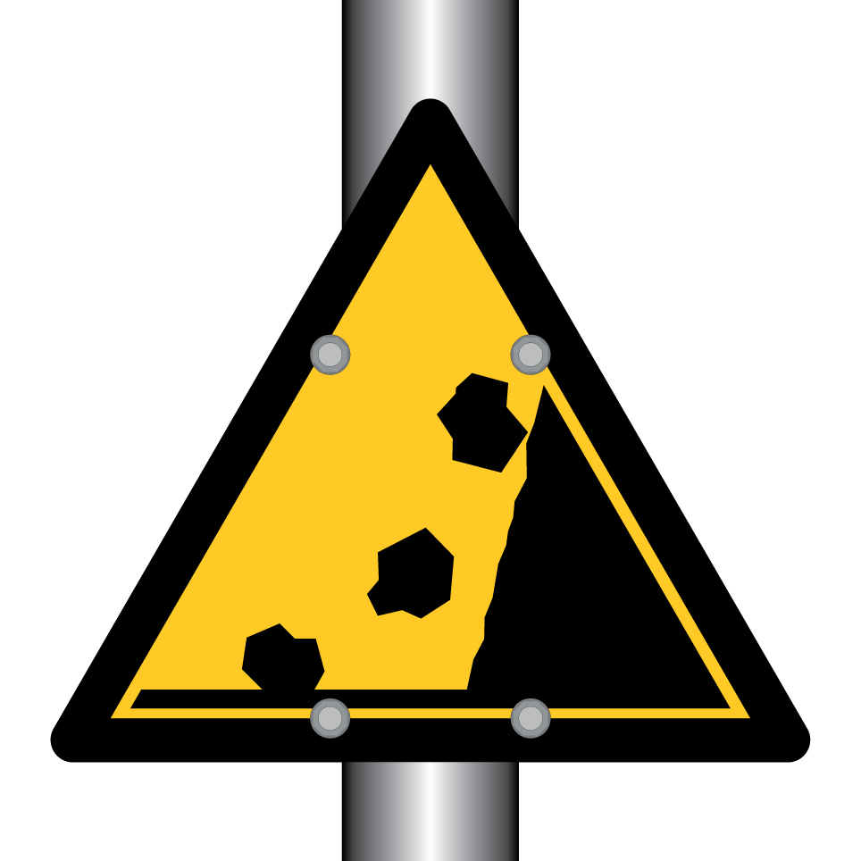 Attention éboulement / chutes de pierres